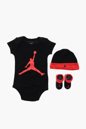 AIR JORDAN Bicolour Cotton Body, Beanie and Booties Set
