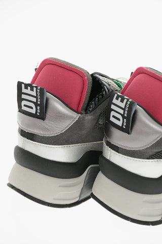 Leather and Fabric S-BRENTHA Sneakers with Silver Details
