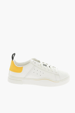 Leather S-CLEVER Low Top Sneakers with Colored Detail
