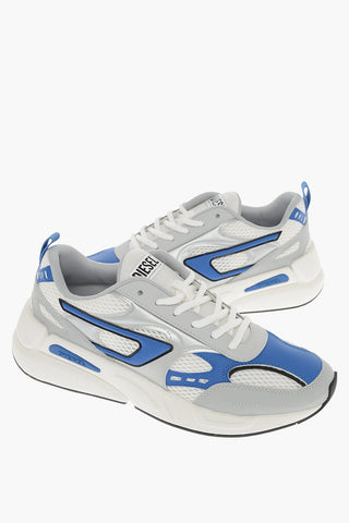 Contrasting Sole Two-Tone Mesh and Faux Leather S-SERENDIPITY SPORT Low-Top Sneakers