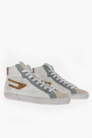 Sneakers Alte S-LEROJI in Pelle e Camoscio con Dettagli Animalier