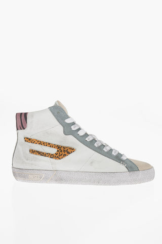 Sneakers Alte S-LEROJI in Pelle e Camoscio con Dettagli Animalier