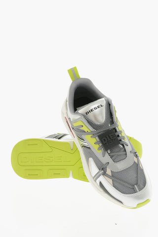 Mesh and Metallic Leather S-SERENDIPITY LC EVO Sneakers with Fluo Detail