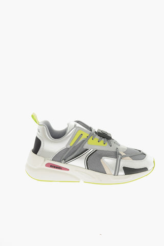 Mesh and Metallic Leather S-SERENDIPITY LC EVO Sneakers with Fluo Detail