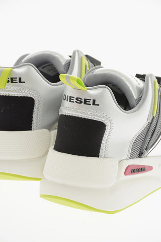 Mesh and Metallic Leather S-SERENDIPITY LC EVO Sneakers with Fluo Detail