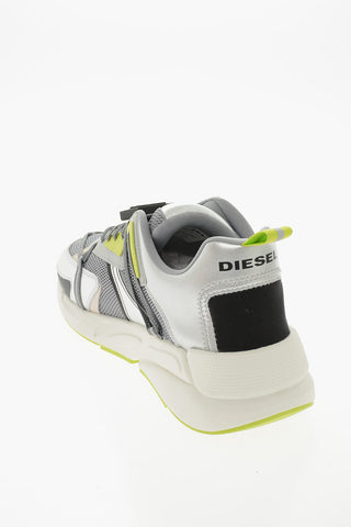 Mesh and Metallic Leather S-SERENDIPITY LC EVO Sneakers with Fluo Detail