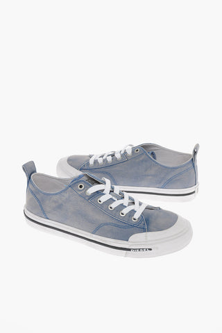 Acid Wash Denim S-ATHOS Low-Top Sneakers