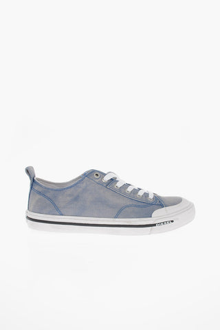 Acid Wash Denim S-ATHOS Low-Top Sneakers