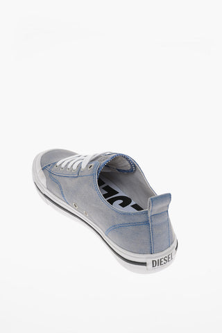 Acid Wash Denim S-ATHOS Low-Top Sneakers