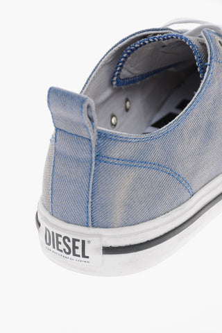 Acid Wash Denim S-ATHOS Low-Top Sneakers