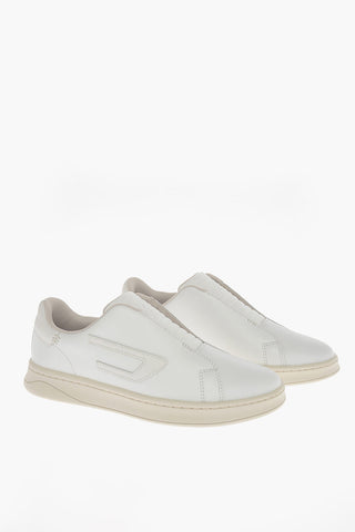 Solid Color Leather S-ATHENE Slip-On Sneakers