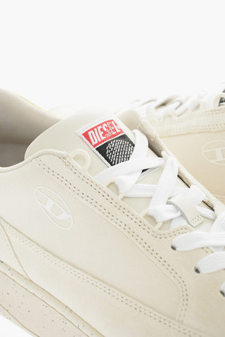 Sponge Trimmings Textured Leather and Suede S-SINNA Low-Top Sneakers
