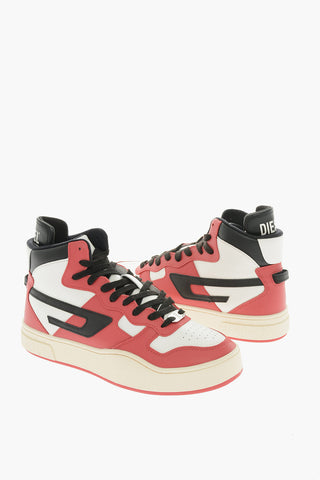 Sneakers Alte S-UKIYO in Pelle con Lacci e Logo Patch D a Contrasto