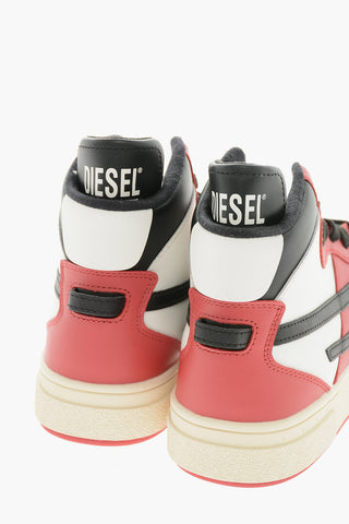 Sneakers Alte S-UKIYO in Pelle con Lacci e Logo Patch D a Contrasto
