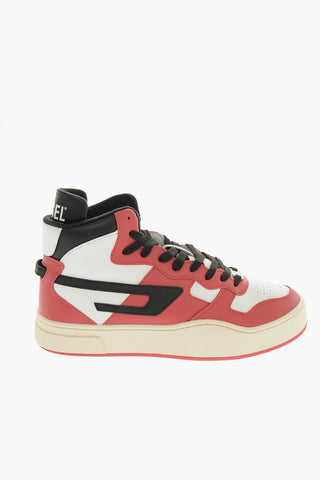 Sneakers Alte S-UKIYO in Pelle con Lacci e Logo Patch D a Contrasto