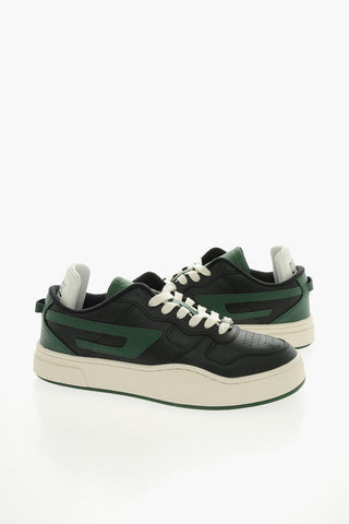 Contrasting Laces and D-Patch Logo Leather S-UKIYO High-Top Sneakers