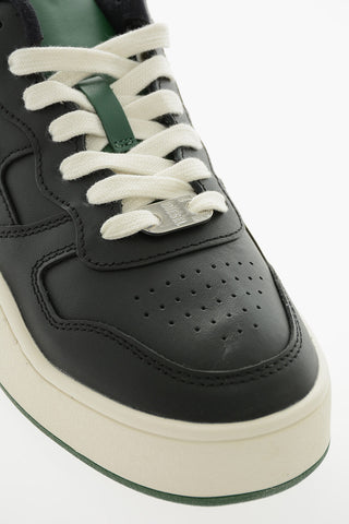 Contrasting Laces and D-Patch Logo Leather S-UKIYO High-Top Sneakers