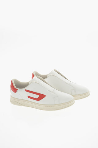 Leather S-ATHENE Slip-On Sneakers with Contrasting Details