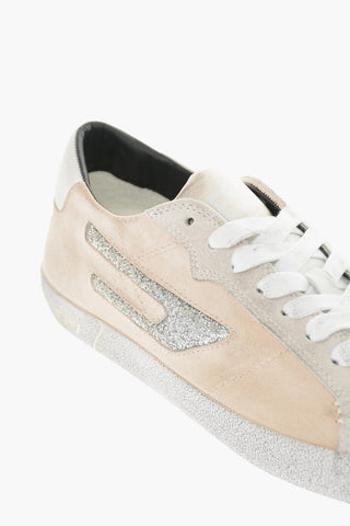 Leather and Suede S-LEROJI Sneakers with Glittery Logo
