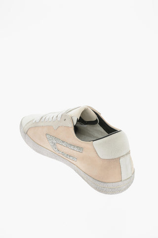 Leather and Suede S-LEROJI Sneakers with Glittery Logo