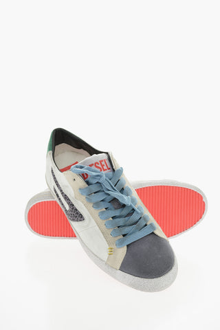 Leather and Suede S-LEROJI Sneakers with Animal Detail
