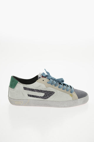 Leather and Suede S-LEROJI Sneakers with Animal Detail