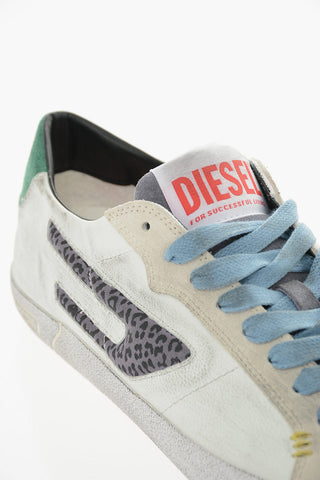 Leather and Suede S-LEROJI Sneakers with Animal Detail