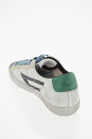 Leather and Suede S-LEROJI Sneakers with Animal Detail
