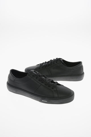 Solid Color Leather S-MYDORI LC Low-Top Sneakers