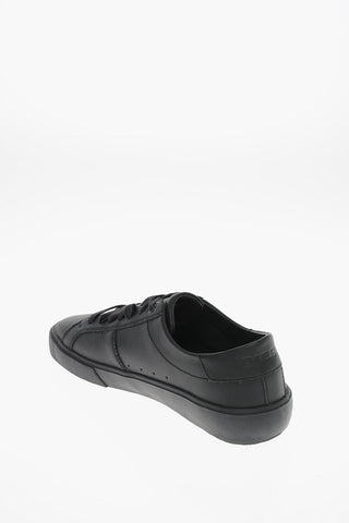 Solid Color Leather S-MYDORI LC Low-Top Sneakers