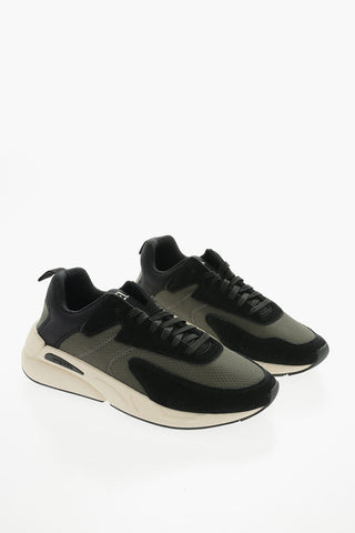 Two-Tone S-SERENDIPITY Low-Top Sneakers with Faux Suede Details