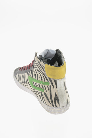 Sneakers Basse S-LEROJI in Suede e Pelle con Dettagli Animalier