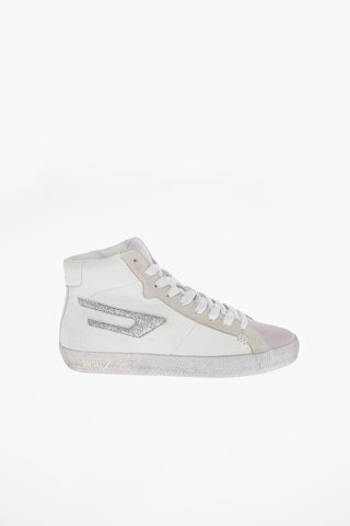 Sneakers Alte S-LEROJI in Pelle e Camoscio con Logo Glitter