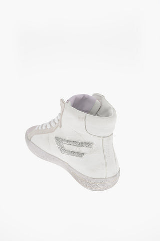 Sneakers Alte S-LEROJI in Pelle e Camoscio con Logo Glitter