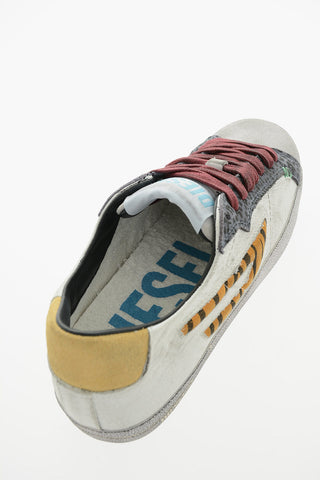 Animal Details Leather and Suede S-LEROJI Low Top Sneakers