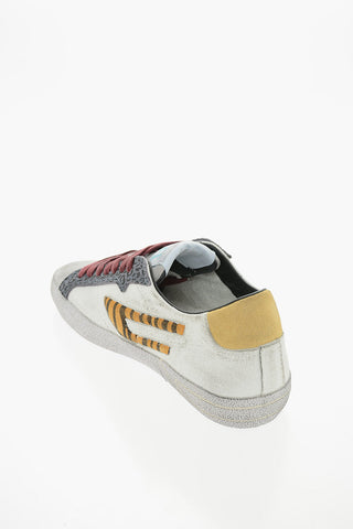 Animal Details Leather and Suede S-LEROJI Low Top Sneakers