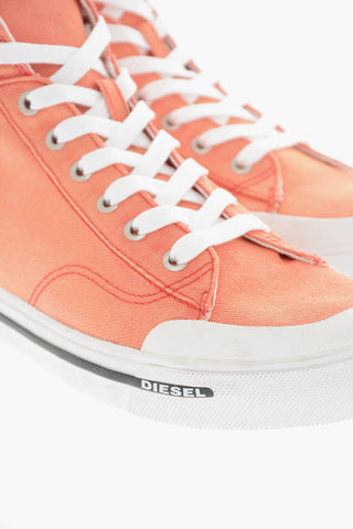 Visible Stiching Denim S-ATHOS High-Top Sneakers Vintage Effect