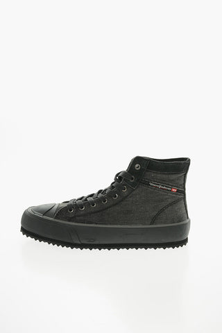 Sneakers Alte S-PRINCIPIA in Denim con Rifiniture in Pelle