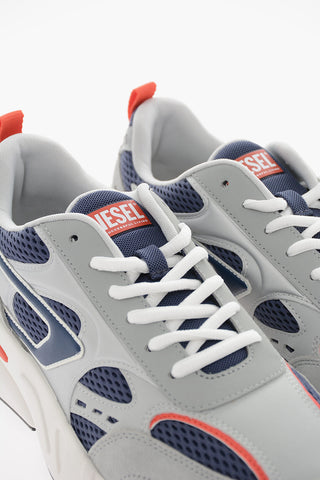 Contrasting Sole Two-Tone Mesh and Leather S-SERENDIPITY SPORT Low-Top Sneakers
