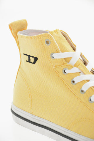Contrasting Laces and Sole S-ATHOS High-Top Sneakers