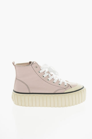 Sneakers Platform Alte S-HANAMI in Tela di Denim 5cm