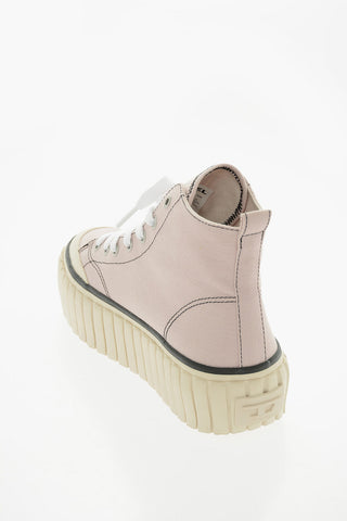 Sneakers Platform Alte S-HANAMI in Tela di Denim 5cm