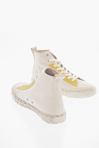 Sneakers Alte S-ATHOS in Cotone e Pelle con Suola Paint