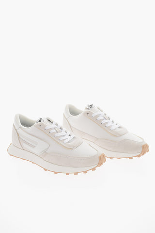Sneakers Basse S-RACER LC Tono Su Tono in Mesh e Suede con Patch D