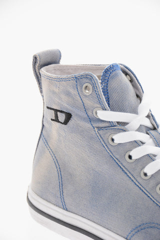Acid Wash Effect Denim S-ATHOS High Top Sneakers