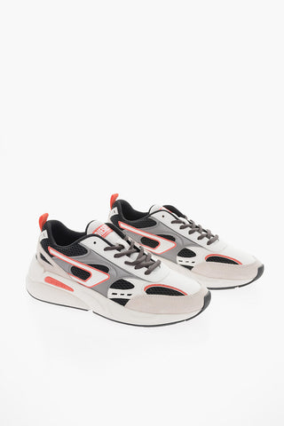 Mesh and Suede S-SERENDIPITY SPORT Low-Top Sneakers with Contrasting Trimmings