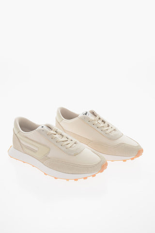 Tone-On-Ton Mesh and Suede S-RACER Low-Top Sneakers with D Patch