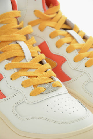 Contrasting Laces and D-Patch Logo Leather S-UKIYO High-Top Sneakers