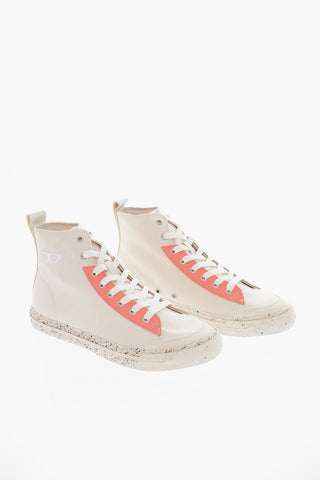 Sneakers Alte S-ATHOS in Cotone e Pelle con Suola Paint