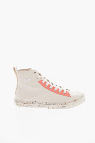 Sneakers Alte S-ATHOS in Cotone e Pelle con Suola Paint